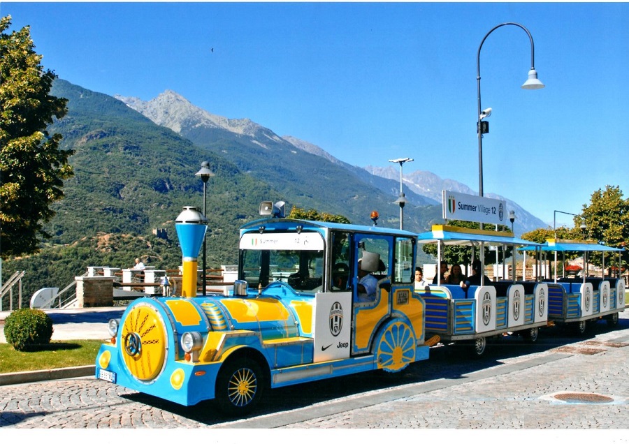 TRENINO ITINERANTE azzurro giallo